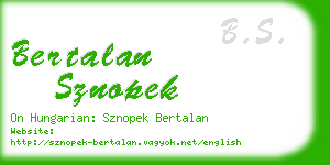 bertalan sznopek business card